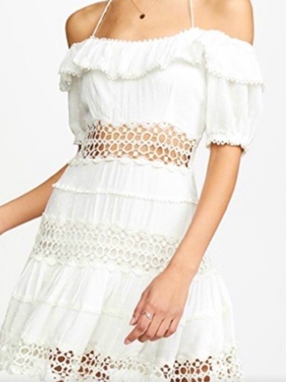 Free People Creamy White Lace Mini Dress